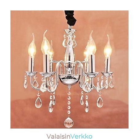 6 valoa kristalli riippuvalaisin kynttilässä