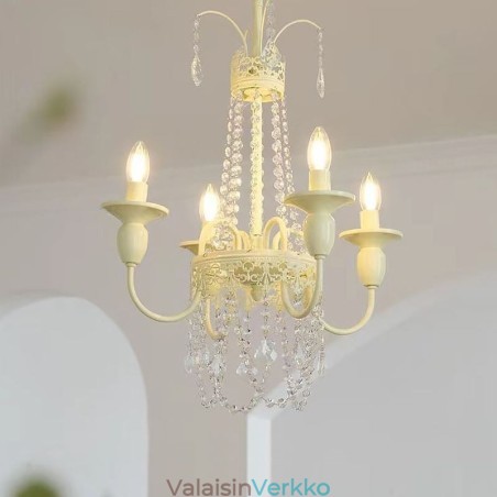 Nordic Crystal Chandelier Paint Craft Cream kattovalaisin Nordic Crystal Chandelier Paint Craft Cream kattovalaisin