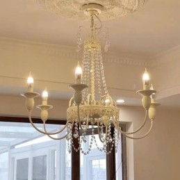 Nordic Crystal Chandelier Paint Craft Cream kattovalaisin