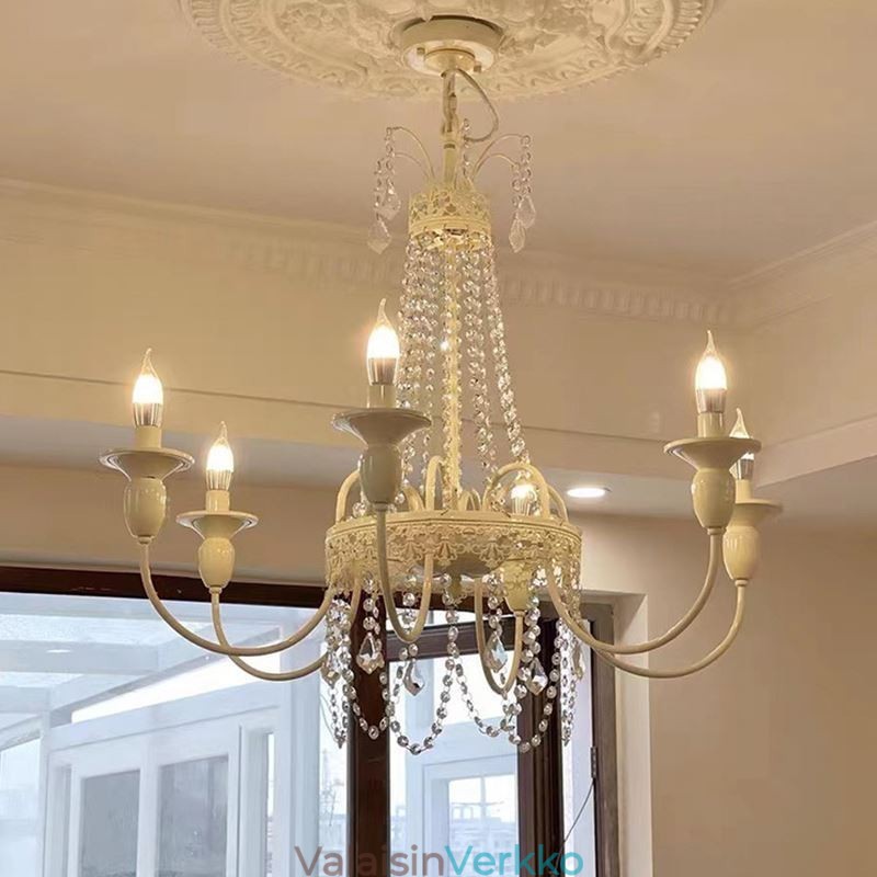 Nordic Crystal Chandelier Paint Craft Cream kattovalaisin