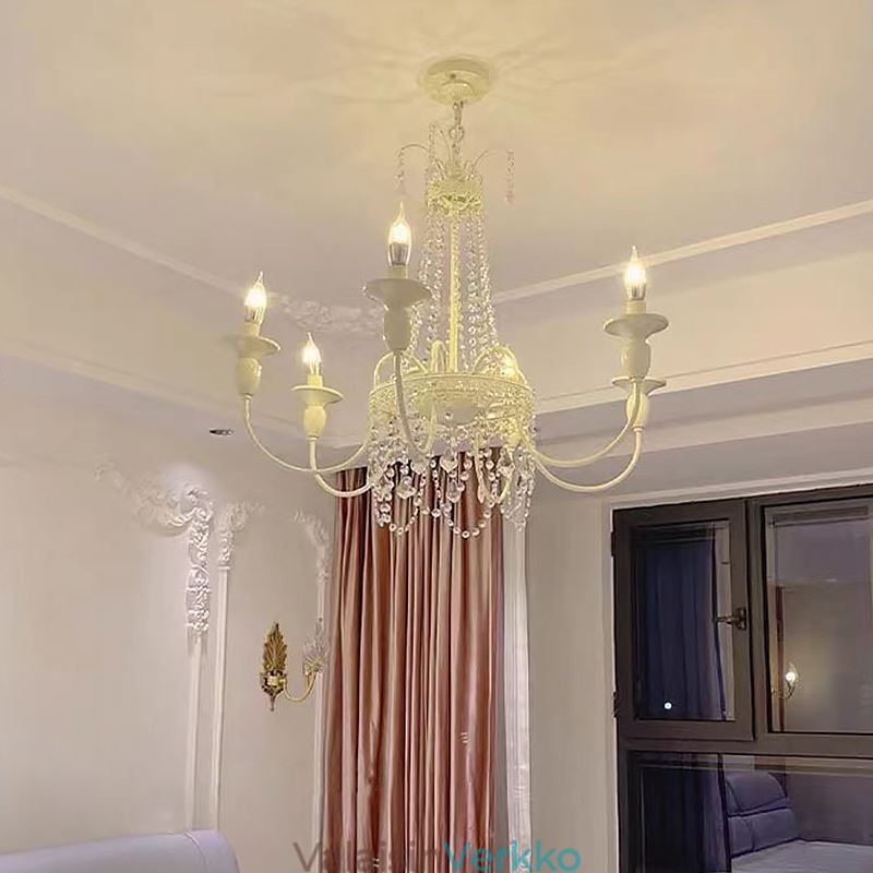 Nordic Crystal Chandelier Paint Craft Cream kattovalaisin