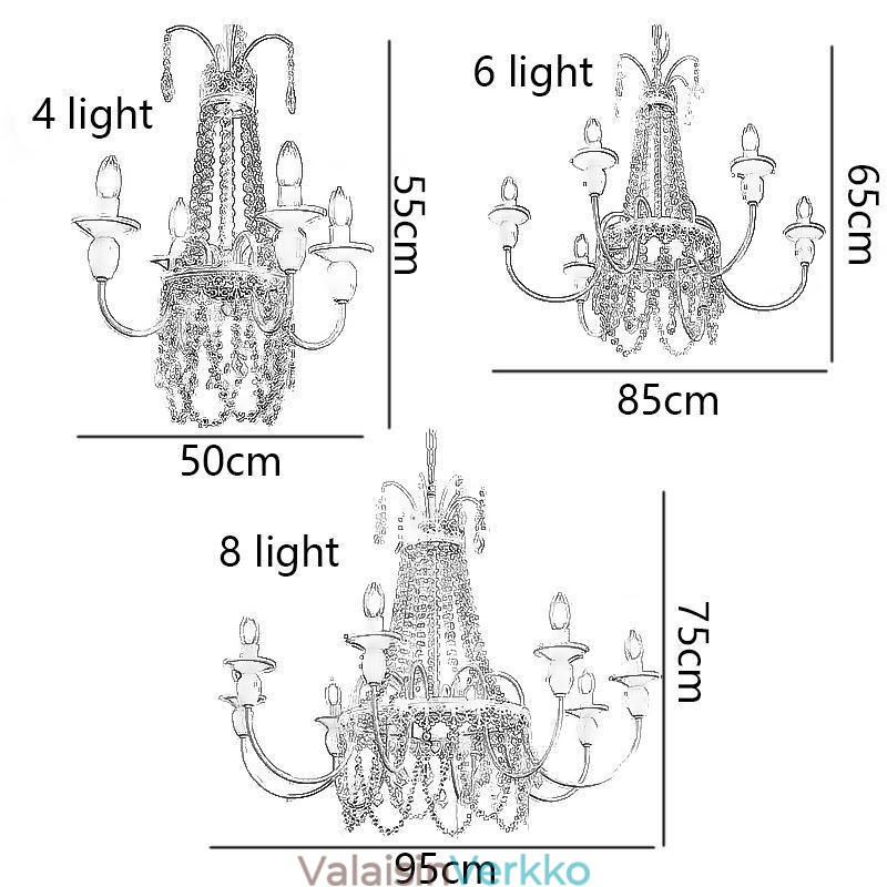 Nordic Crystal Chandelier Paint Craft Cream kattovalaisin