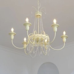 Nordic Crystal Chandelier Paint Craft Cream kattovalaisin
