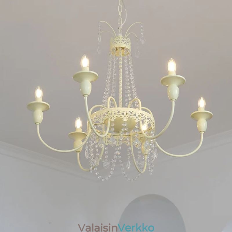 Nordic Crystal Chandelier Paint Craft Cream kattovalaisin