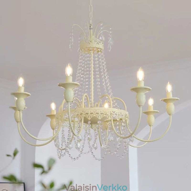 Nordic Crystal Chandelier Paint Craft Cream kattovalaisin