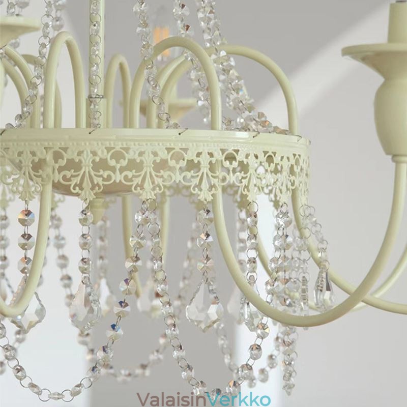 Nordic Crystal Chandelier Paint Craft Cream kattovalaisin