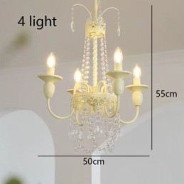 Nordic Crystal Chandelier Paint Craft Cream kattovalaisin