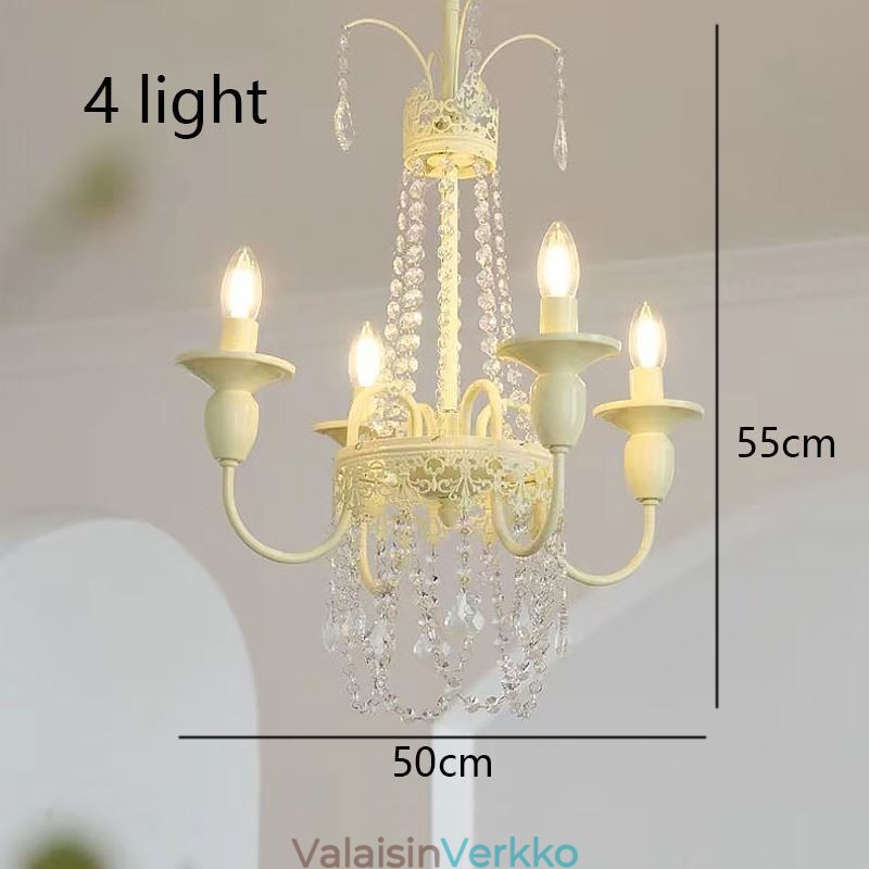Nordic Crystal Chandelier Paint Craft Cream kattovalaisin
