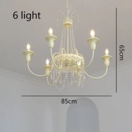 Nordic Crystal Chandelier Paint Craft Cream kattovalaisin