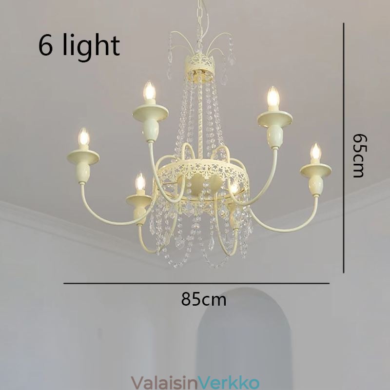 Nordic Crystal Chandelier Paint Craft Cream kattovalaisin