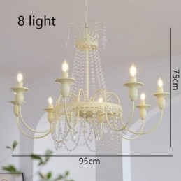 Nordic Crystal Chandelier Paint Craft Cream kattovalaisin