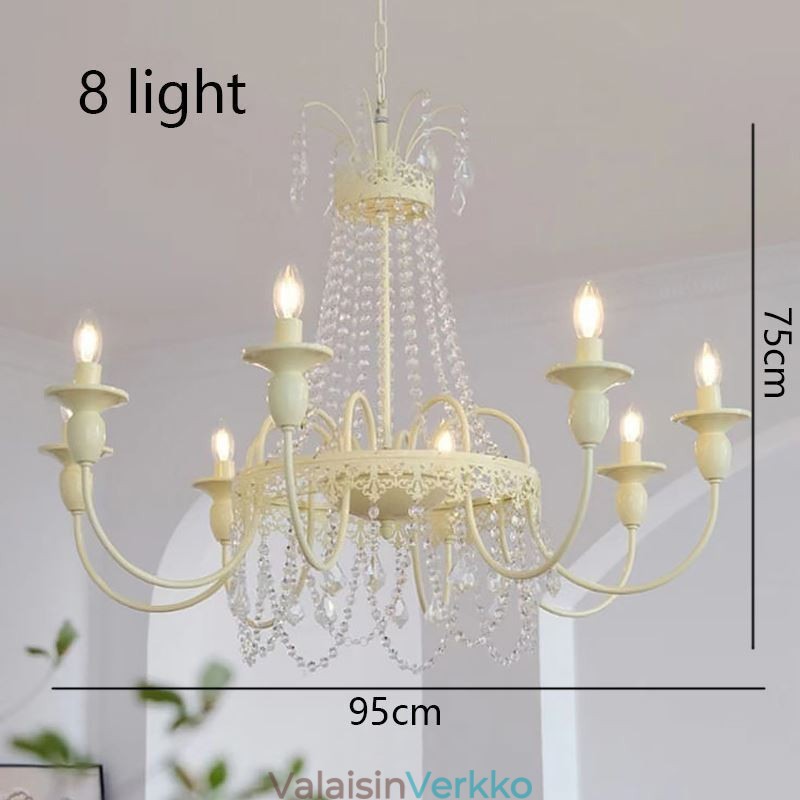 Nordic Crystal Chandelier Paint Craft Cream kattovalaisin