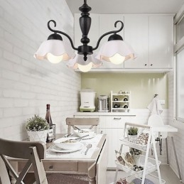 Nordic Iron Pendant Light kukka muotoinen lasinen lampunvarjostin kattokruunu