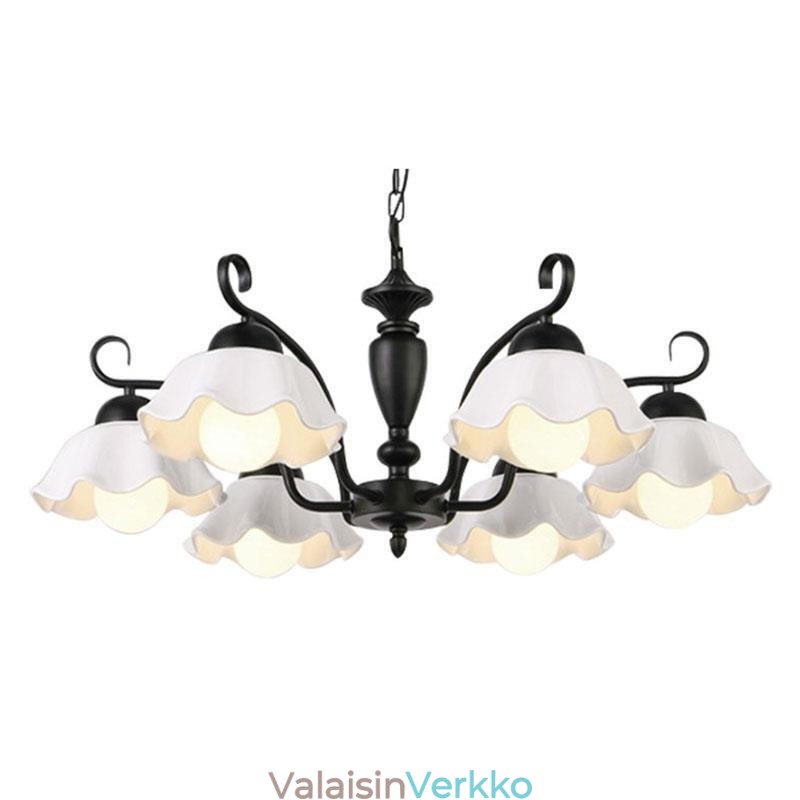 Nordic Iron Pendant Light kukka muotoinen lasinen lampunvarjostin kattokruunu