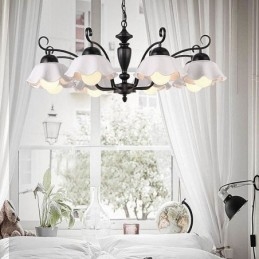Nordic Iron Pendant Light kukka muotoinen lasinen lampunvarjostin kattokruunu