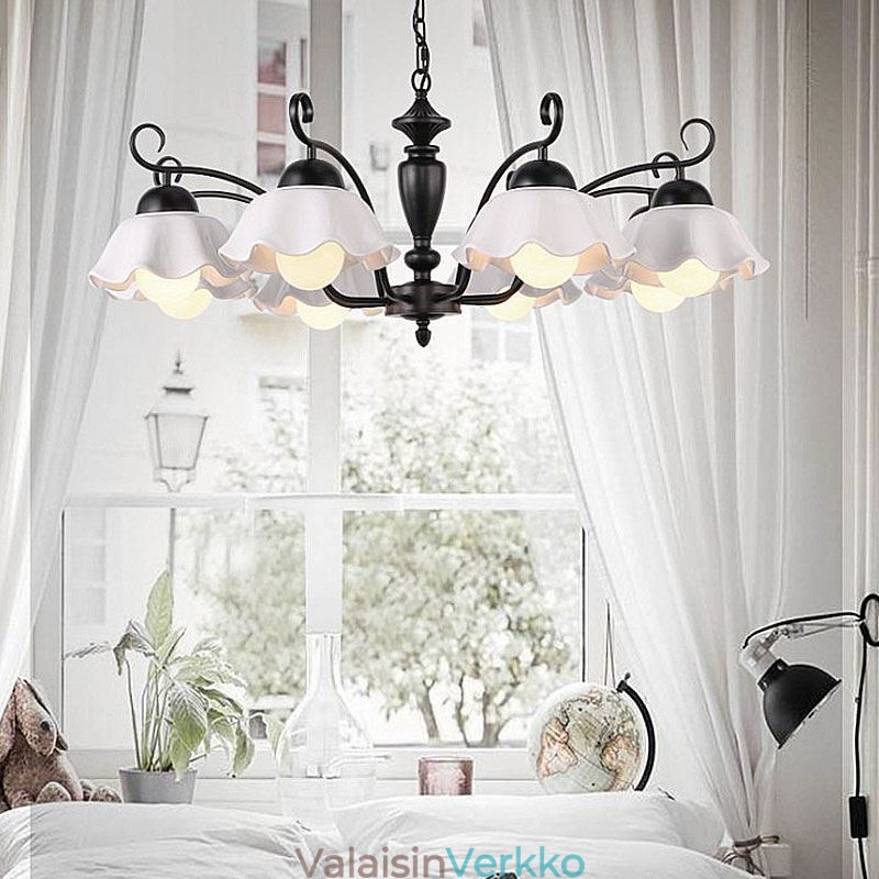Nordic Iron Pendant Light kukka muotoinen lasinen lampunvarjostin kattokruunu
