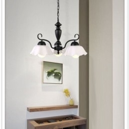 Nordic Iron Pendant Light kukka muotoinen lasinen lampunvarjostin kattokruunu