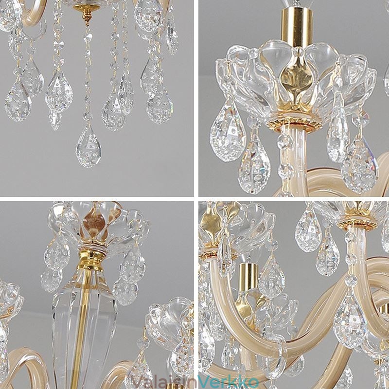 Elegantti kristallikruunu eurooppalaistyylinen lasiriippuvalaisin