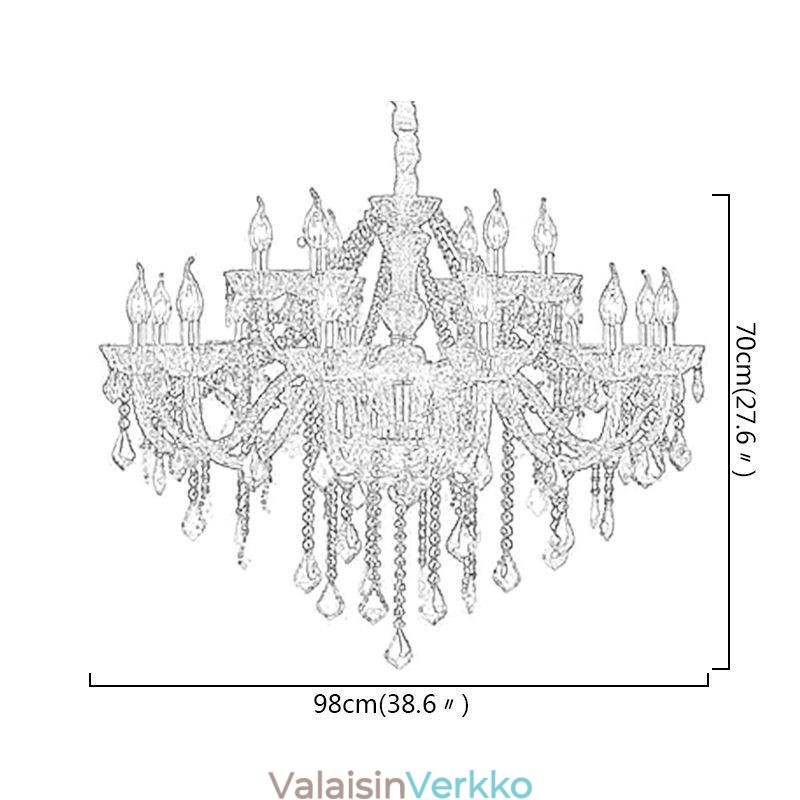 European Crystal Chandelier Luxury Riipus Vaaleansininen Riipus