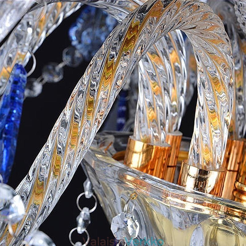 European Crystal Chandelier Luxury Riipus Vaaleansininen Riipus