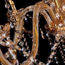 Eurooppalainen kristallikruunu Elegantti suuri riippuvalaisin Amber