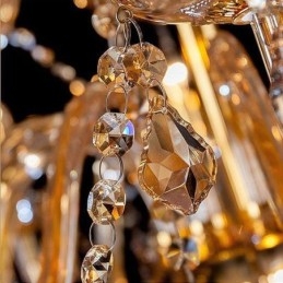 Eurooppalainen kristallikruunu Elegantti suuri riippuvalaisin Amber