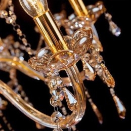 Eurooppalainen kristallikruunu Elegantti suuri riippuvalaisin Amber