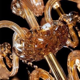 Eurooppalainen kristallikruunu Elegantti suuri riippuvalaisin Amber