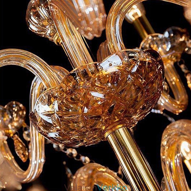Eurooppalainen kristallikruunu Elegantti suuri riippuvalaisin Amber
