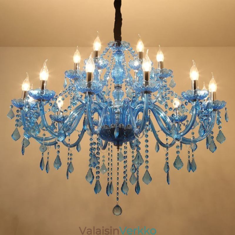 Suuri kristallikruunu eurooppalainen riipus Vaaleansininen Väri Esteettinen