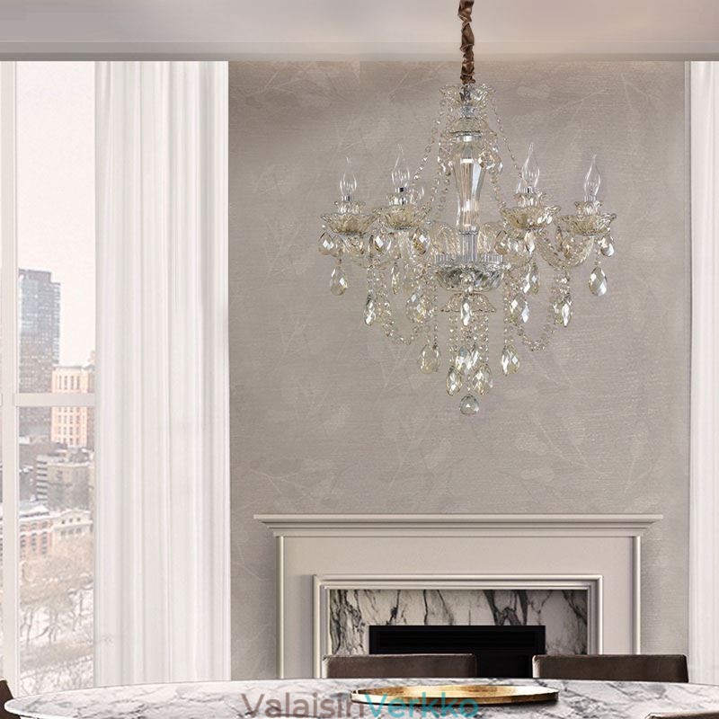 Crystal Kattokruunu Cognac Ceiling Light Luxury European