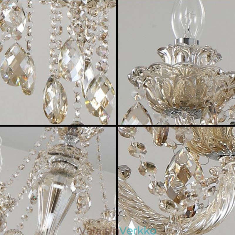 Crystal Kattokruunu Cognac Ceiling Light Luxury European