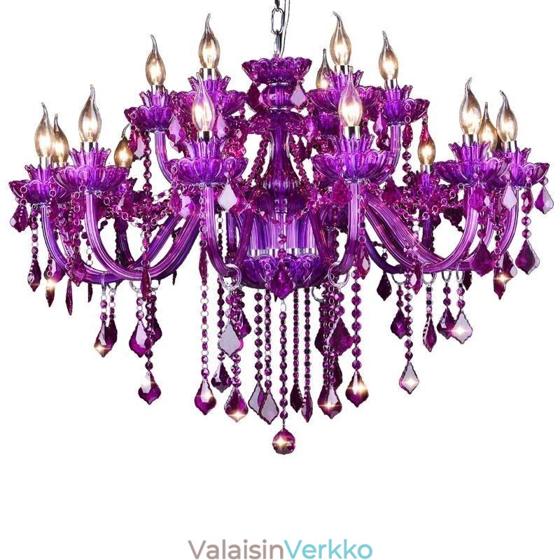 Tyylikäs violetti kristallikattovalo eurooppalainen kattokruunu