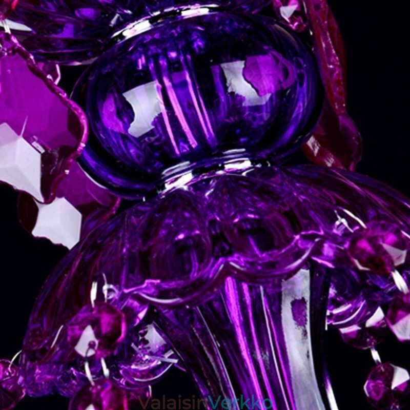 Tyylikäs violetti kristallikattovalo eurooppalainen kattokruunu
