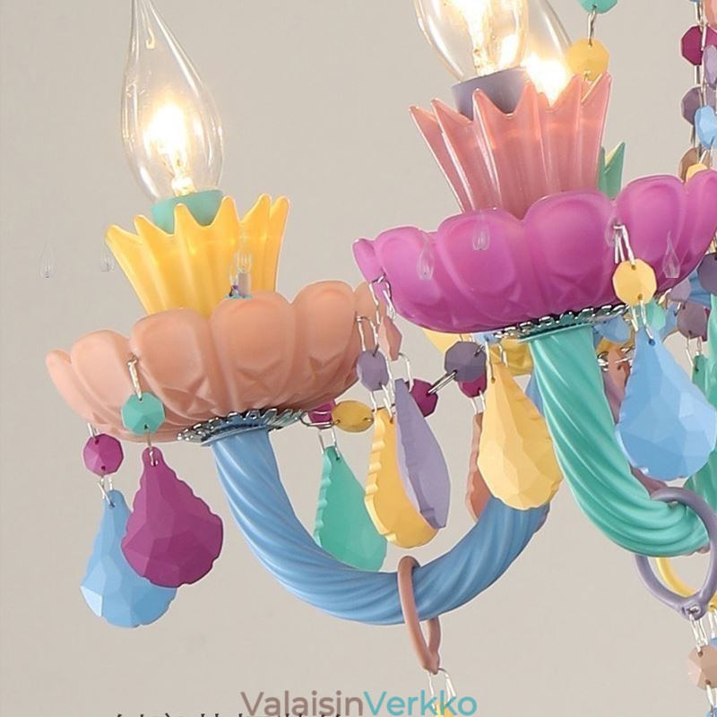 Eurooppalainen värikäs kristallikruunu Macaron-riippuvalaisin