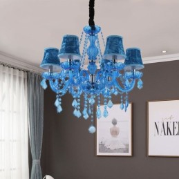 Eurooppalaistyylinen sininen kristallikruunu Ainutlaatuinen riippuvalaisin