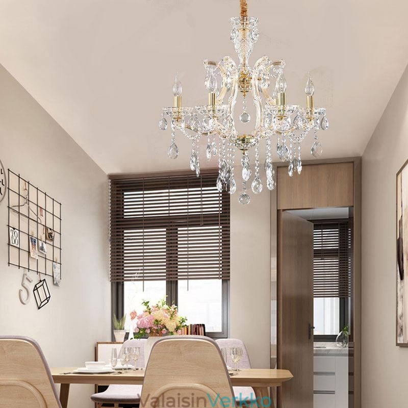 Elegantti kristallikruunu eurooppalainen riippuvalaisin