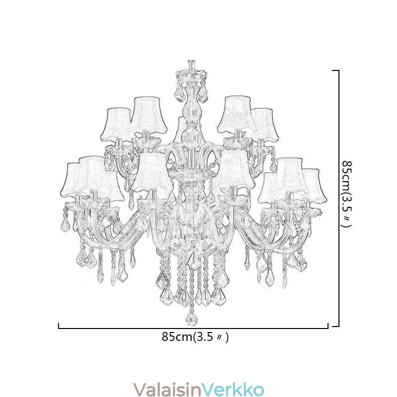 Suuri ja ylellinen kristallikruunu eurooppalainen meripihkanvärinen kattovalaisin