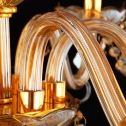 Suuri ja ylellinen kristallikruunu eurooppalainen meripihkanvärinen kattovalaisin