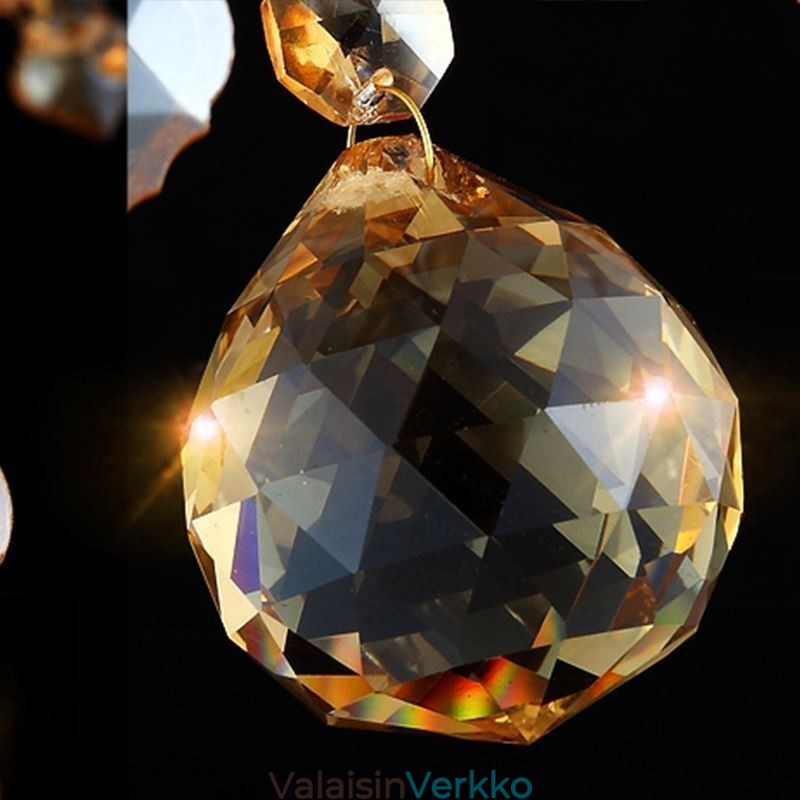European Crystal Kattokruunu Tyylikäs meripihka valaisin