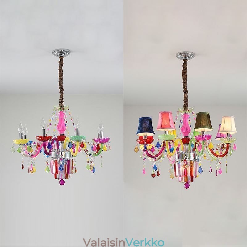 Värikäs kristallikruunu, eurooppalainen ainutlaatuinen riippuvalaisin
