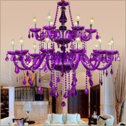 Eurooppalaistyylinen kristallikruunu violetti riippuvalaisin