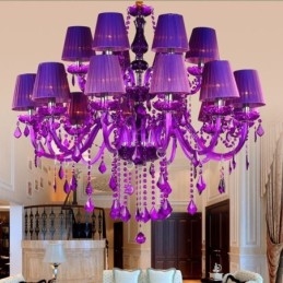 Eurooppalaistyylinen kristallikruunu violetti riippuvalaisin