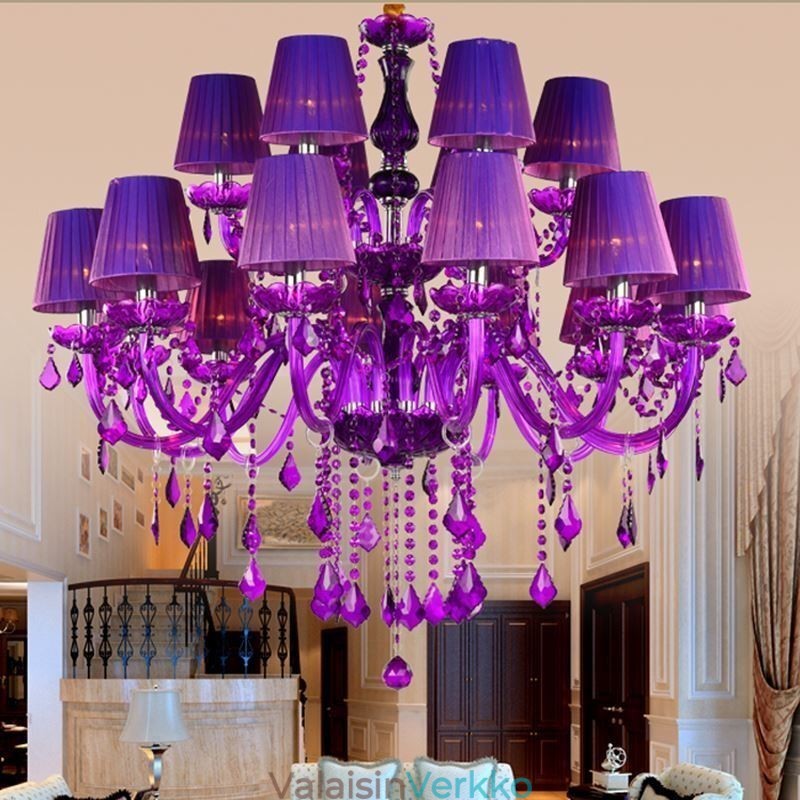 Eurooppalaistyylinen kristallikruunu violetti riippuvalaisin