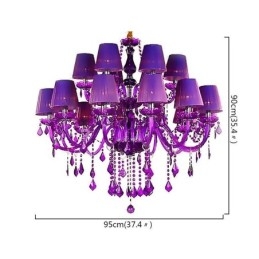 Eurooppalaistyylinen kristallikruunu violetti riippuvalaisin