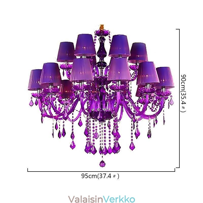 Eurooppalaistyylinen kristallikruunu violetti riippuvalaisin