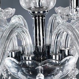 Tyylikäs kristallikruunu 6 valolla