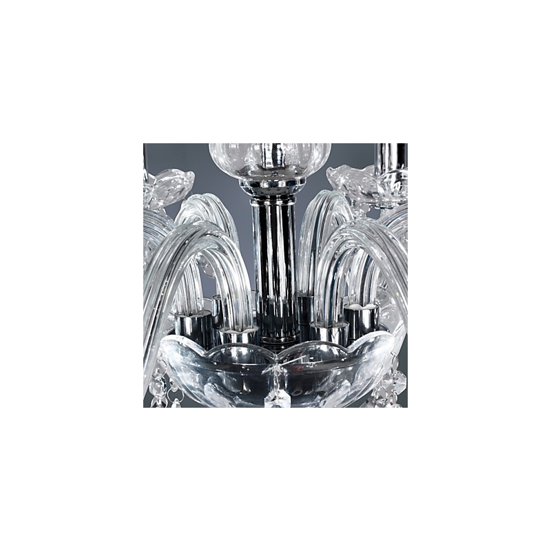 Tyylikäs kristallikruunu 6 valolla