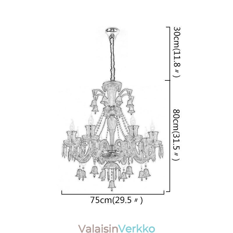 Crystal Ceiling Light Eurooppalainen kattokruunu Ring Bells riippuvalaisin