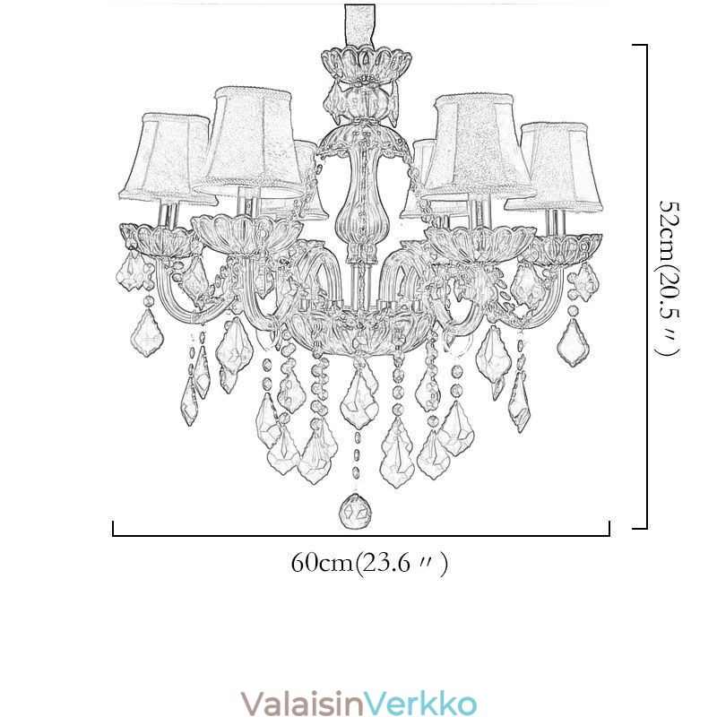 Elegantti eurooppalainen kristallikruunu punainen riipusvalo